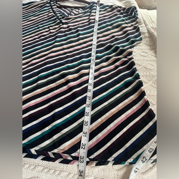 Kona Sol Black with Colorful Stripes Polyester Swim Cover Up Women’s Medium - Picture 12 of 13